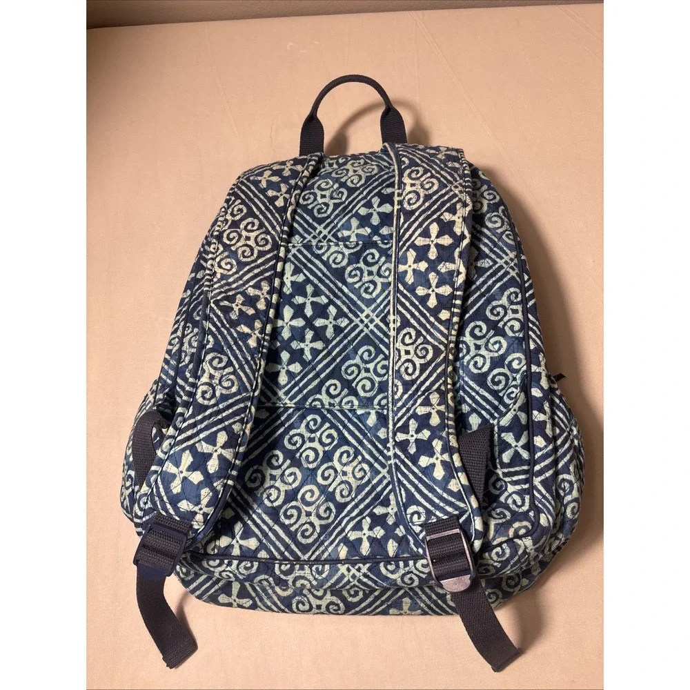 Vera Bradley Cuban Tiles Campus Tech Backpack RETIRED Blue Laptop Compartment